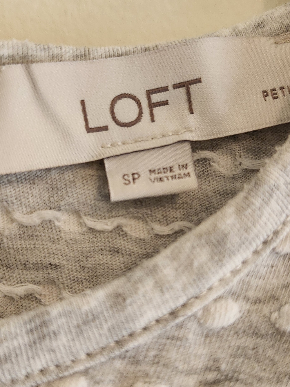 LOFT Light Gray Dot-Textured Ruffle Tank - Picture 2 of 6